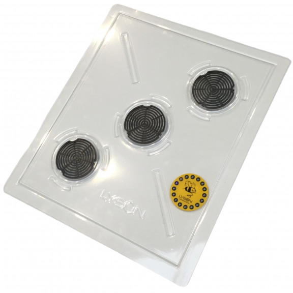 Couvre-cadres transparent 10C avec thermomètre et grilles d'aération qui sont amovibles