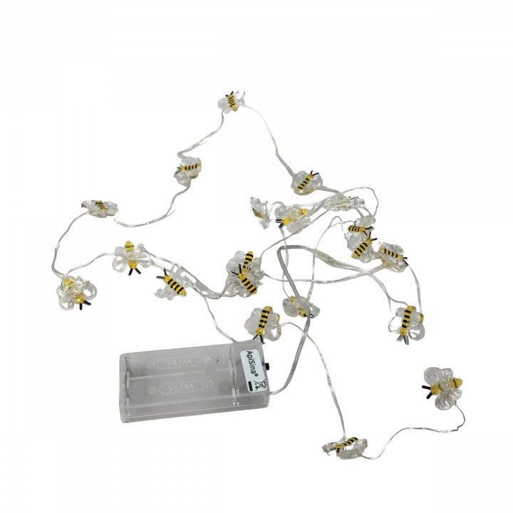 Guirlande lumineuse LED avec abeilles à Namur, avec 20 abeilles