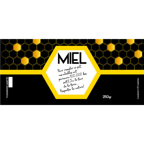 Etiquettes MIEL récolté par l'apiculteur 500gr