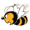 Autocollant détouré - grande abeille sympathique