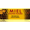 Etiquettes MIEL TOUTES FLEURS - motif  alvéoles - 250 gr