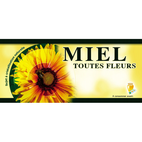 Etiquettes MIEL - motif Tournesol