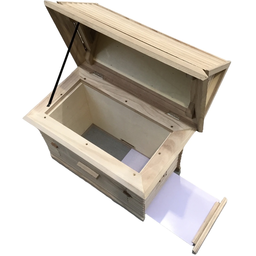 Ruchette MAISON format Dadant ouverte, tiroir de fond de ruche amovible