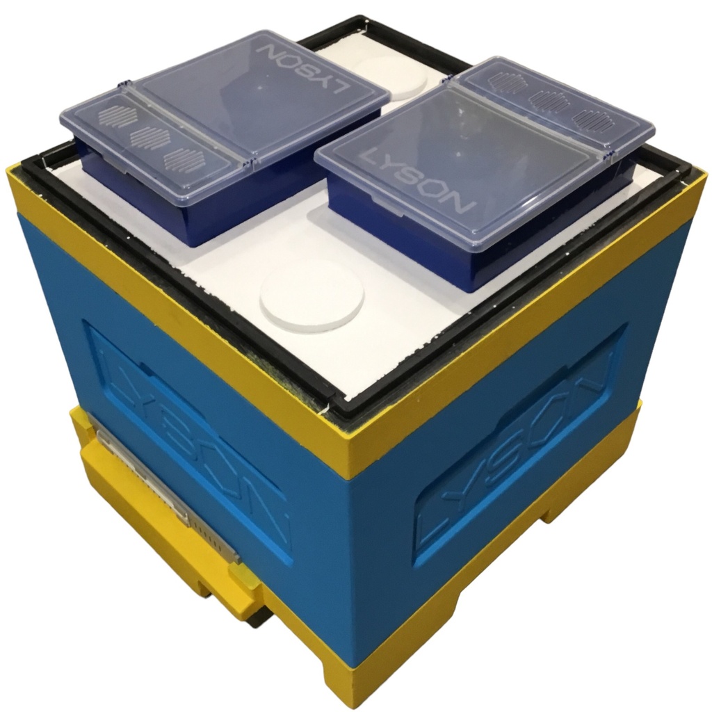 Ruche d'élevage convertible Lyson 12C PEINTE avec deux nourrisseurs Lyson (accessoires non inclus dans le kit)