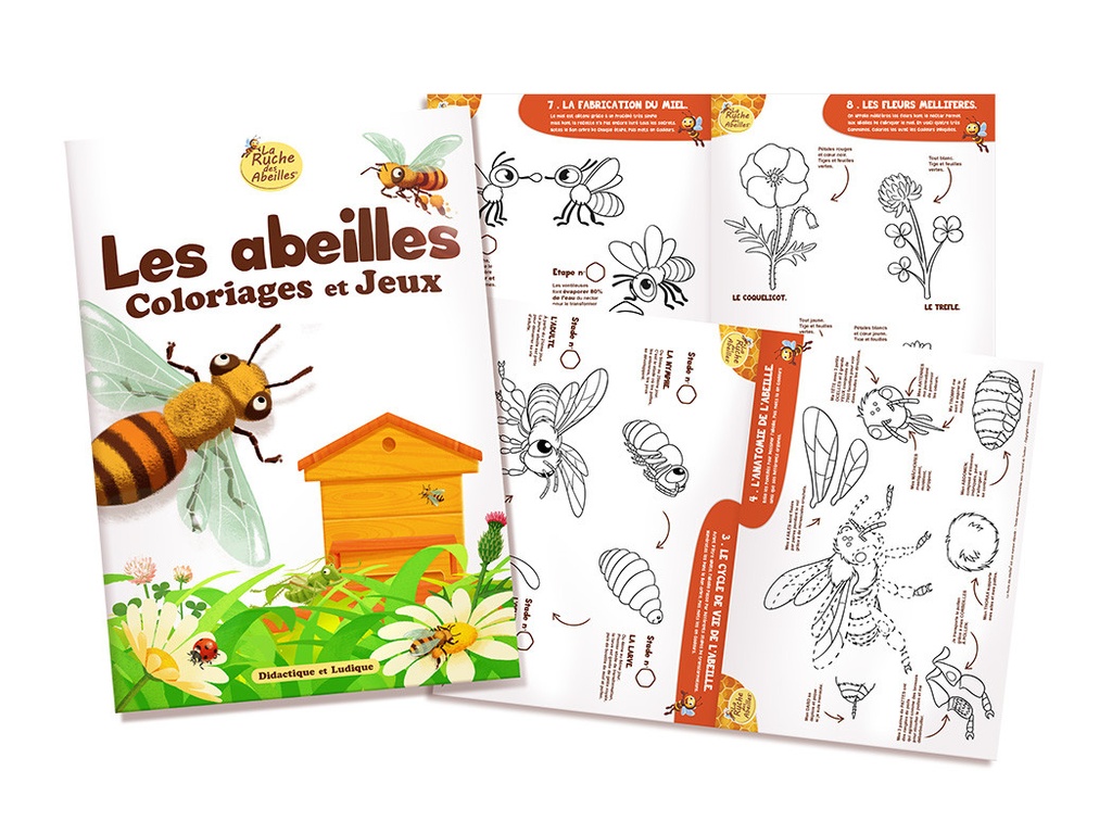 Cahier de coloriages et jeux - la Ruche des Abeilles