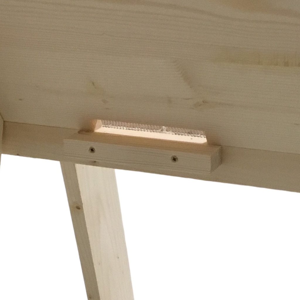 Ruche kényane ECO compatible Dadant AVEC barrettes 35 mm détail d'une des entrées