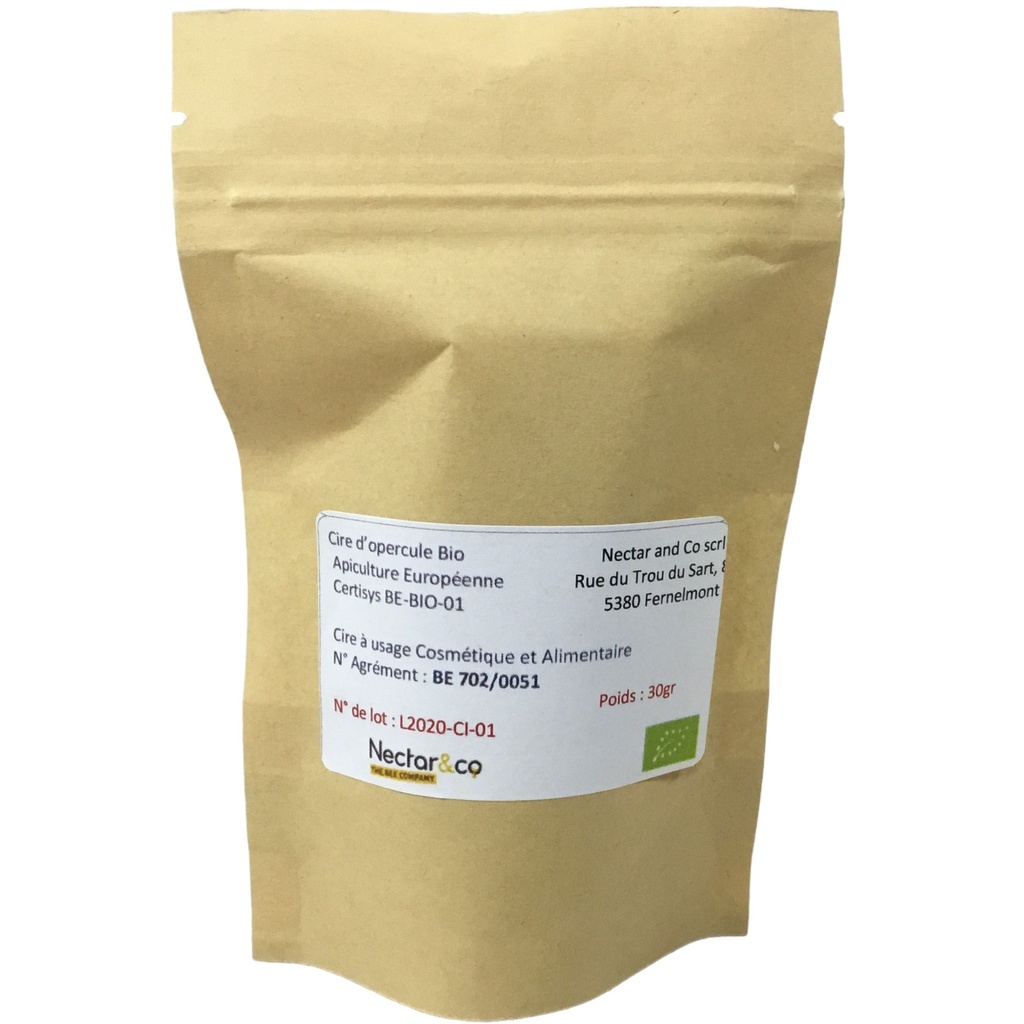 Cire d'opercule Bio à usage cosmétique et alimentaire - de très grande qualité, certifiée Bio