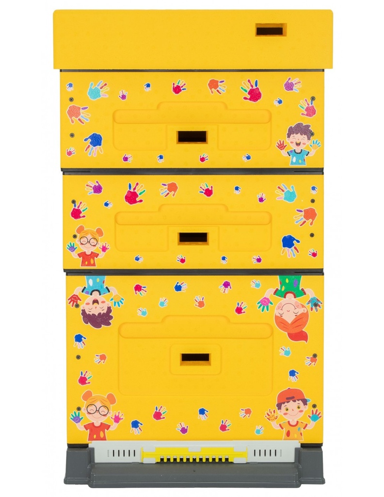 Ruche 10C EASY-ONE DECO jaune or avec dessins d'enfants
