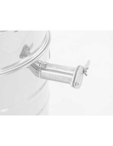 Bac de décantation en acier inoxydable de 150 l avec poignées, soupape de vidange supplémentaire et tamis conique