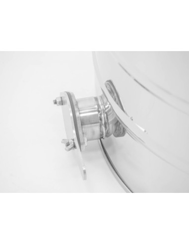 Bac de décantation en acier inoxydable de 150 l avec poignées, soupape de vidange supplémentaire et tamis conique