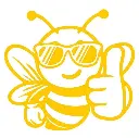 autocollant abeille cool beeboxworld jaune.webp