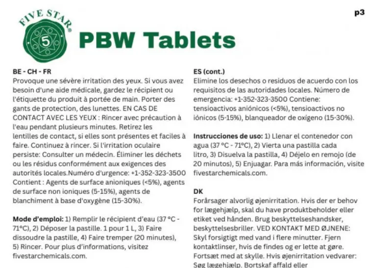 PBW Five Star tablettes mode emploi.webp