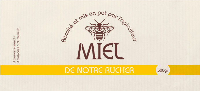Etiquettes MIEL - "De notre rucher" 500gr