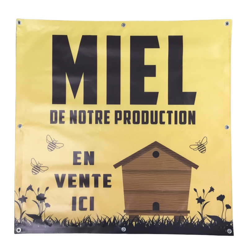 Bâche "Miel de notre production" 1 x 1m