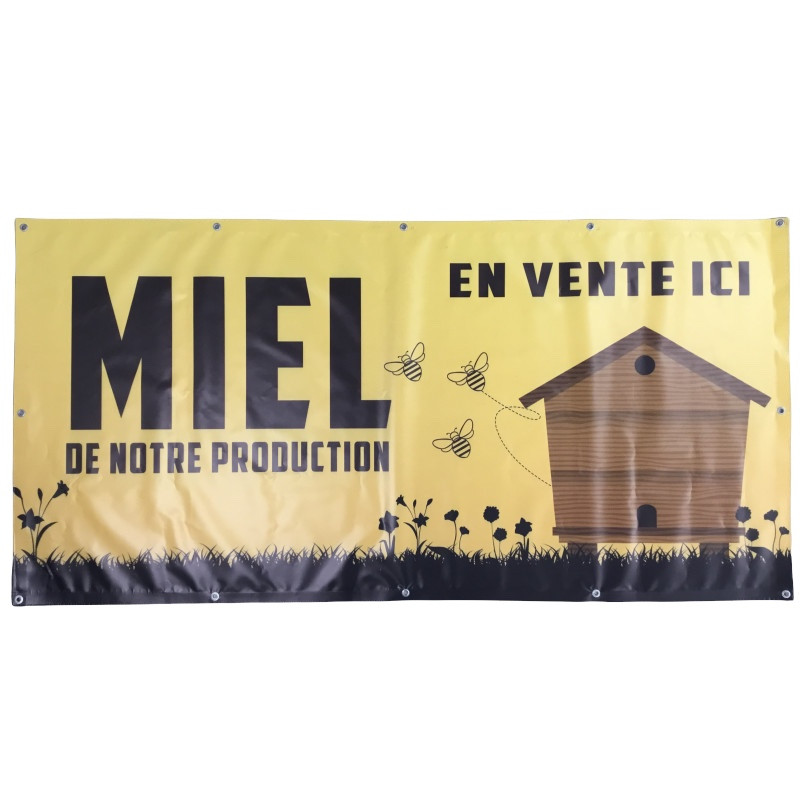 Bâche "Miel de notre production" 2 x 1m