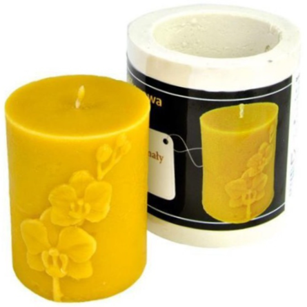 Moule à cire pour bougie - "PETIT CYLINDRE AVEC ORCHIDEE"