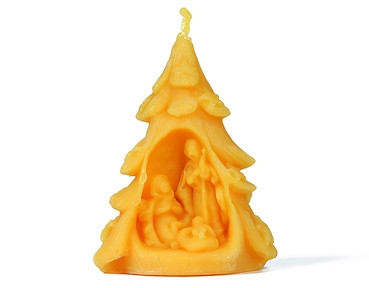 Bougie en cire d'abeilles - CRECHE