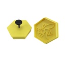 Emporte-pièces/cachet hexagonal avec motif abeilles