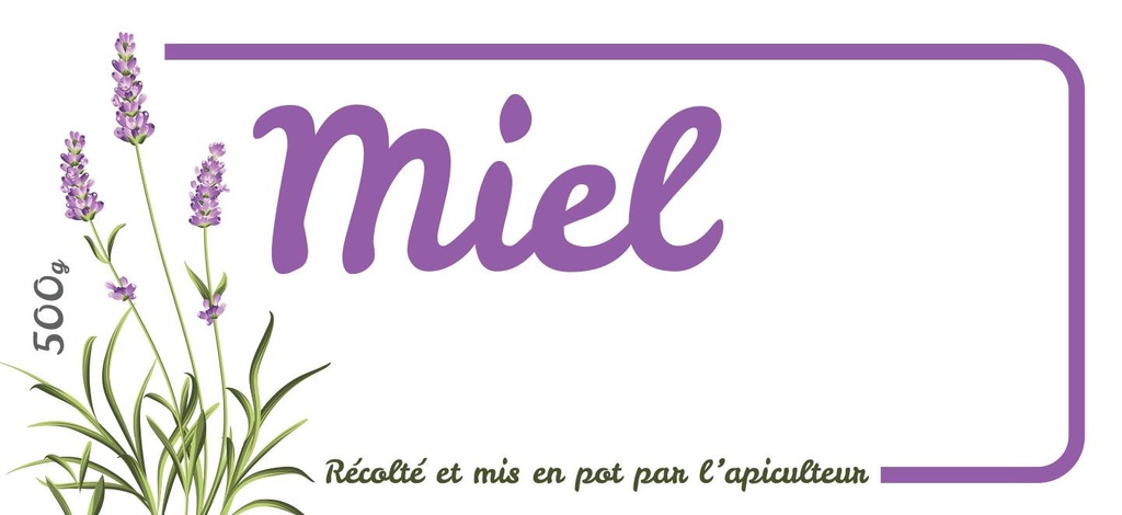 Etiquette Miel Lavande 500gr