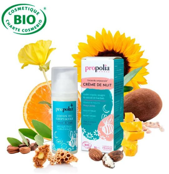 Propolia - Crème de nuit Bio - Peaux sèches