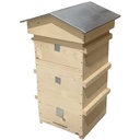 Ruche Warré vitrée avec toit chalet, fond ventilé et barrettes