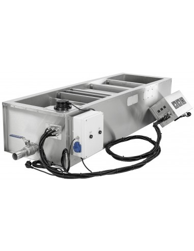 Bac à décantation en cascade avec capteur de niveau électronique