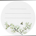 Etiquettes rondes Ø 60 mm "Fleurs blanches"