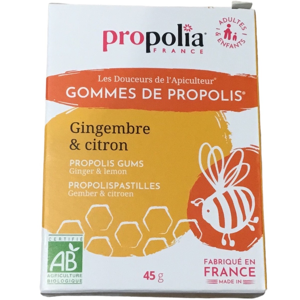 Gommes de Propolis Gingembre et Citron Bio