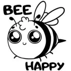Bee Happy - Autocollant jaune ou noir