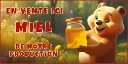 Bâche "En vente ici - Miel de notre production" avec OURSON 2 x 1m