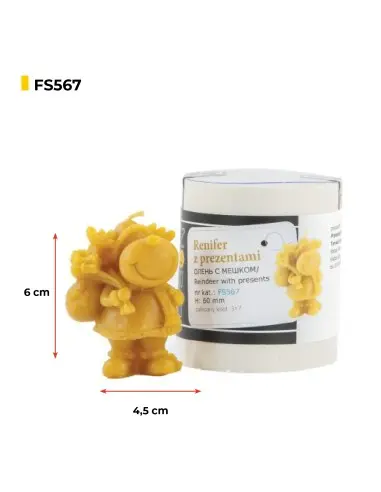 Moule à cire pour bougie - "RENNE AVEC CADEAUX" 