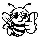 Abeille cool - autocollant jaune ou noir 