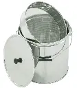 Seau en acier inoxydable 30 kg avec filtre et bague de serrage 