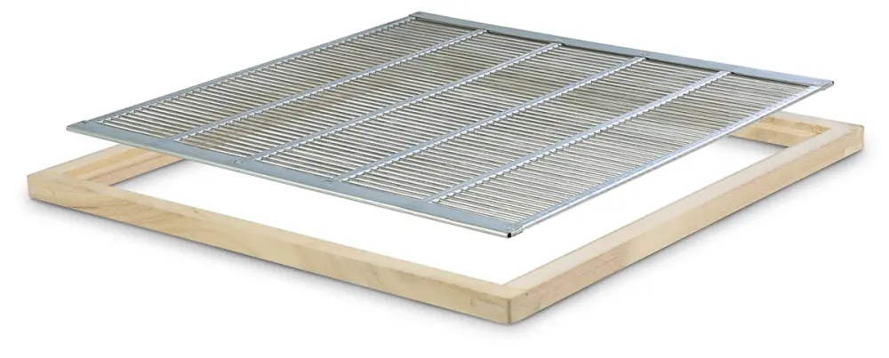 Grille à reine en acier galvanisé avec encadrement en bois pour ruche Warré 
