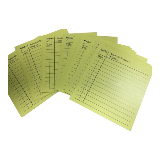 [CARTE-GRAFLI] Cartes de suivi de la ruche - 25 pièces