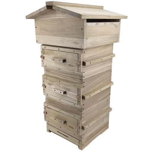 [2483] Ruche Warré vitrée complète avec toit chalet - PREMIUM