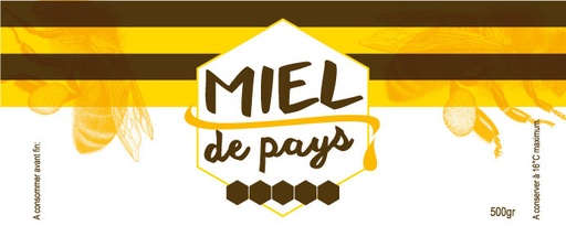 Etiquettes MIEL - "De pays" 500gr