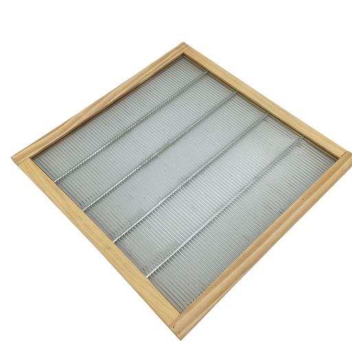 [18167 QE006-G-12C] Grille à reine DADANT 12C simple paroi encadrée BOIS