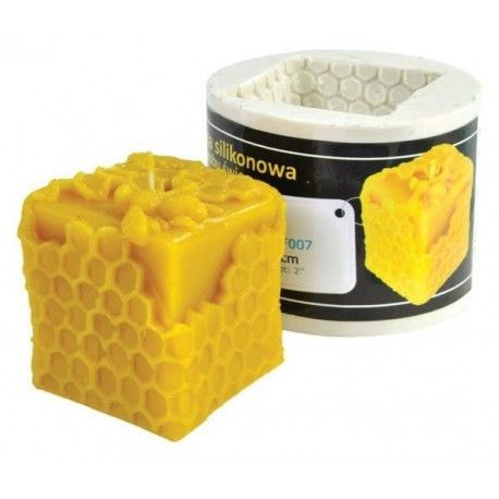 [F007] Moule à cire pour bougie - "CUBE ABEILLES"