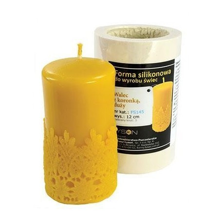 [FS145] Moule à cire pour bougie - "CYLINDRE AVEC DENTELLE"