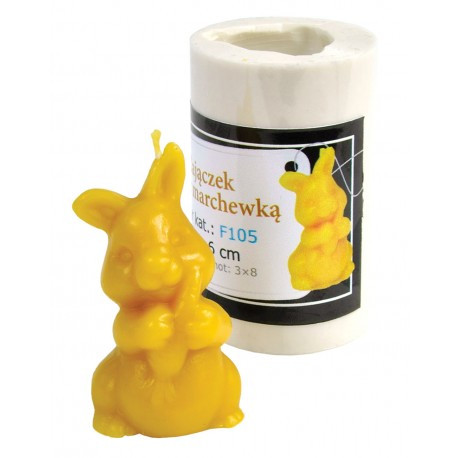 [F105] Moule à cire pour bougie - "LAPIN AVEC CAROTTE"