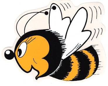 [8012] Autocollant détouré - grande abeille sympathique