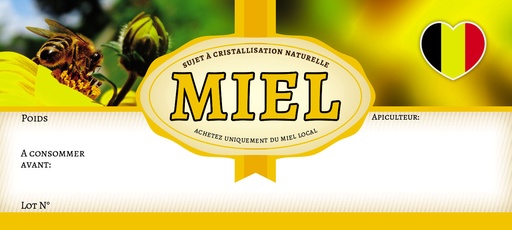 [E1250] Etiquettes MIEL - "Achetez du miel local"