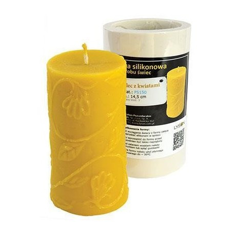 [FS150] Moule à cire pour bougie - "CYLINDRE FLEURI"