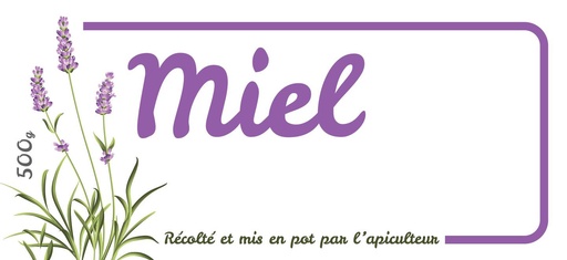 [Miel-lavande-500gr] Etiquette Miel Lavande 500gr