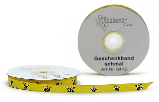 [6412] Ruban cadeau en satin avec petites abeilles