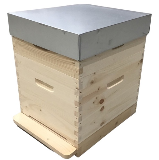 [BB-10C-ECO-TENON-FOND Bois] Ruche ECO TENONS  Dadant 10 cadres avec fond en bois