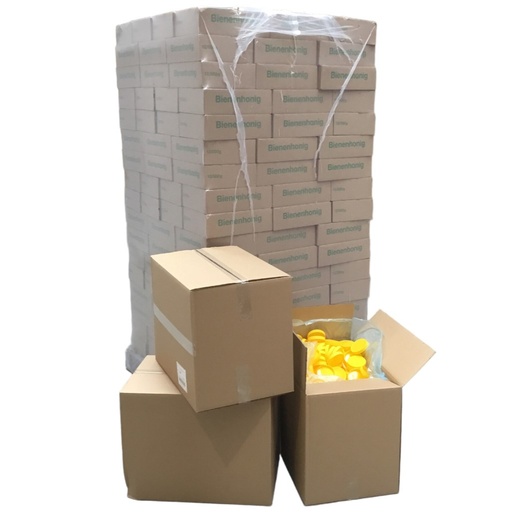 [WECK  PAL] Palette de 187 boîtes de 12 pots WECK 500gr - avec couvercles jaunes