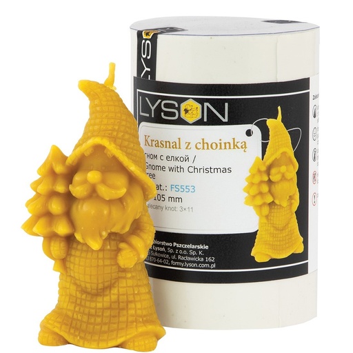 [FS553] Moule à cire pour bougie - "GNOME AVEC SAPIN DE NOEL"