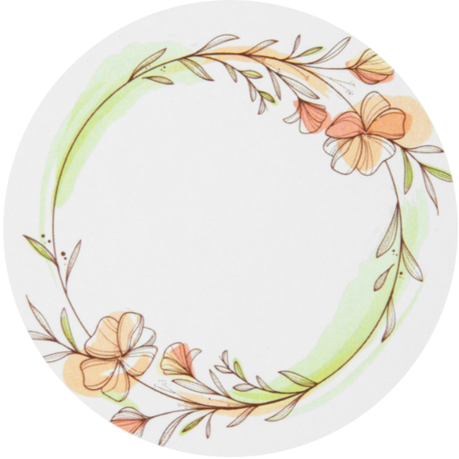 [EX07] Etiquettes rondes Ø 60 mm "Fleurs de lin rouge"